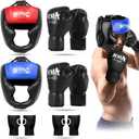 YORWHIN Sparring Head Guard with Gloves - Boxing Safety Headgear for MMA, Kickboxing, Muay Thai & Boxing - Kids, XL for kids