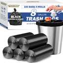 8 Gallon Trash Bags Heavy Duty - 30 Liters Black Garbage Bags,0.94 Mil Thick,220 Count,Medium Leakproof and Unscented Wastebasket Can Liners for Kitchen Home Toilet