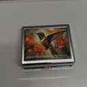 7 Days Chromed Shiny Silver Pill Organizer with Mirror Inside Has 8 Separate Compartments Rectangle,Versatile Storage for Medication - Ideal Travel Accessory (The Bird)