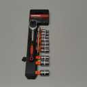 Egofine 12pcs 1/4 Inch Mini Ratchet Socket Wrench Set, Drive Socket Set with 10 Sockets (4-13mm) and 2 Way Quick Released Ratchet Handle and Extension Bar