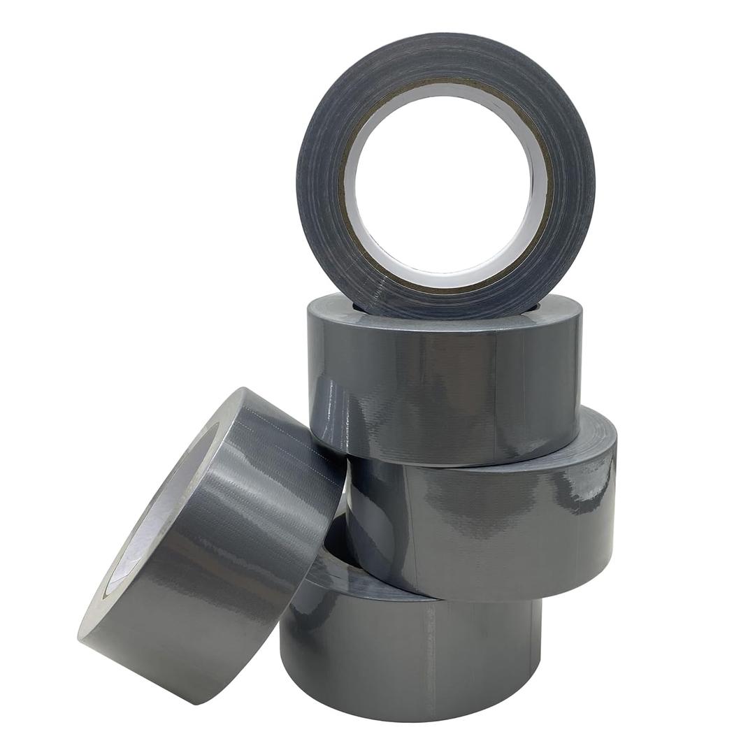 Silver Gray Duct Tape Heavy Duty Waterproof Outdoor Tape Flexible, No Residue,Tear by Hand - Bulk for Home Repairing, Outdoor Activities, Auto Repair, DIY Work (DTP-Sliver-2“*30 Yards *5 rolls)
