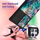 Funermei for Samsung Galaxy S25 Ultra Case - Women Girls Cute Phone Cover Pretty Aesthetic Girly Flower Blue Unique Design with Camera Cover Ring Stand Funda for Samsung S25 Ultra Case