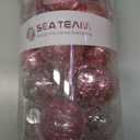 Sea Team 60mm/2.36" Shatterproof Clear Plastic Christmas Ball Ornaments, Transparent, See-Through, Crystal Baubles, Bulbs with Stuffed Delicate Decorations for Xmas Tree (30 Counts, Pink)