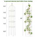 Garden Obelisk Trellis for Climbing Plants Outdoor 6 Ft Rose Bush Round Trellis for Pots Rustproof Metal Pipe with Plastic Coated Plant Flower Trellises for Clematis Vine Jasmine Support