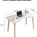 Modern White Wooden Computer Table, 40" L x 20" W x 30" H inches Durable and Stylish Desk for Home Office, Bedroom, or Study