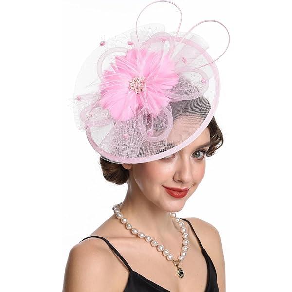 Fascinators Hat Tea Party Vintage Feather Fascinator with a Headband and a Clip for Girls and Women