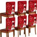 VERONLY Christmas Chair Covers Set of 6 for Dining Chairs, Tear-Resistant Machine Washable Slipcovers, Reusable Holiday Decor for Xmas New Year Party, Home Kitchen Decor (Color1)
