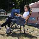 Portal Oversized Folding Rocking Camping Chair Portable 400 lbs | Folding Rocking Camping Chair Portable Outdoor Rocker with High Back Hard Armrests Carry Bag support 400 lbs