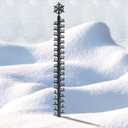 Homgaty Snow Gauge Outdoor, 36 Inch Snowfall Measuring Gauge Metal Snowflake Iron Art Snow Gauge, Thicken Upgraded Windproof Snowfall Measuring Gauge Snow Ruler for Yard, Lawn, Garden