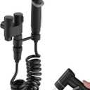 Handheld Bidet Sprayer for Toilet, Handheld Sprayer Kit, Baby Cloth Diaper Sprayer Set for Feminine Wash- Easy to Install - Stainless Steel (Black)