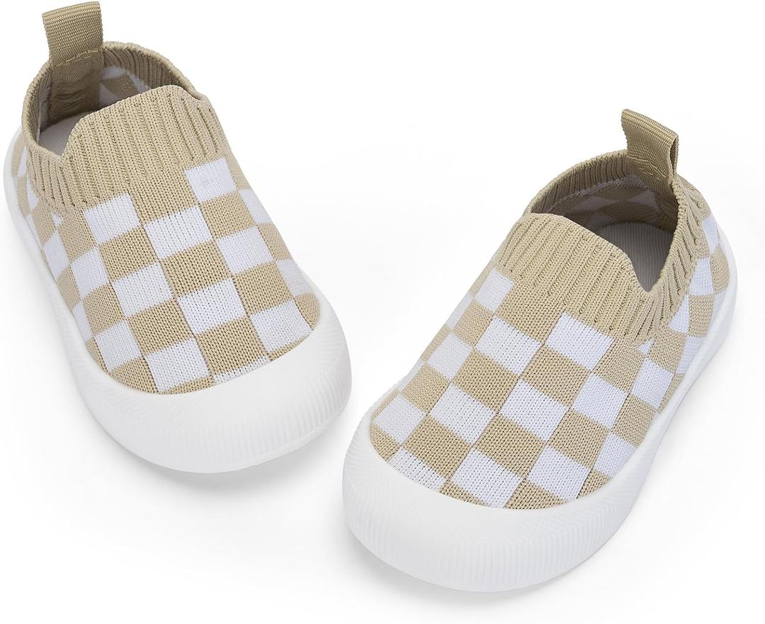 BACSAC Baby Toddler Shoes Boys Girls Infant Lightweight Breathable Walking Sock Sneakers, Camel, 6-9 Months