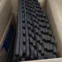 SUPERJARE 0.56'' Thick 12 Pcs 48 Sq Ft Rubber Top Exercise Equipment Mats, High Density EVA Foam Mats with Rubber Top, Interlocking Gym Flooring for Home Gym, Protective Workout Mat, Black/Grey