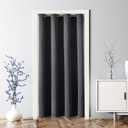 ChrisDowa Blackout Door Curtains for Doorway Privacy, Grommet Closet Curtains for Bedroom Closet Door, Thermal Insulated Temporary Doorway Cover Room Divider Drapes 1 Panel, Dark Grey, 34 x 80 Inch