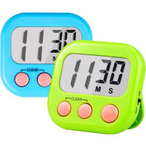 Timer for Kids Teachers Supplies Digital Kitchen Timers for Cooking Large Magnetic Classroom Timer 2Pack-Blue Green