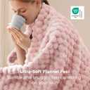 Bedsure Large Throw Blanket for Couch - 350GSM Fluffy Plush Bubble Blanket for Bed Home Room Decor, GentleSoft Cute Fleece Soft Cozy Gifts for Women Girls, Pink, 50x70 Inches