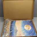 HOURIA 3Pcs Nature Mountain Forest Landscape Canvas Wall Art (16"x24"), Abstract Mystical Moonlight Wildflowers Wall Decor,Framed Colorful Wilderness Field Botanical Art Print for Bedroom Office Living Room Farmhouse (Multicolored)