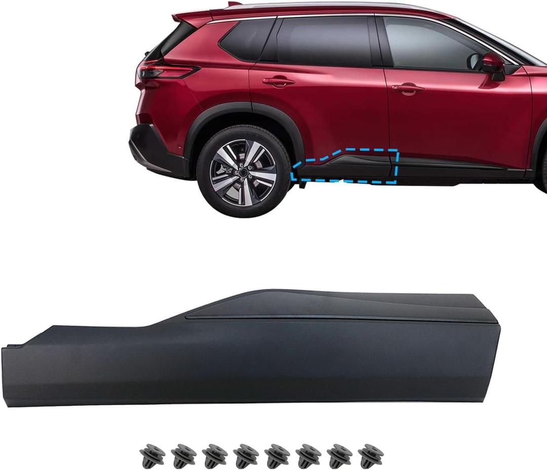 SecosAutoparts Rear Right Side Lower Door Molding Trim Compatible with Nissan Rogue 2021 2022 2023 Replace# 82870-6RR0A 828706RR0A Door Lower Panel