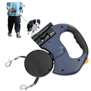 Double Rotatable Dog Lead - PET Retractable Lead | Multiple Design 360° 360° Tangle Reflective Safety Cable for Night Walks, Jogging and Camping incl