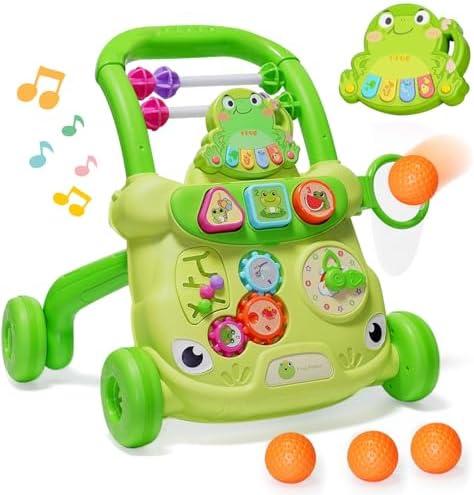 Baby Walker Toys,Push Walker for Boys & Girls Learning to Walk,Sit to Stand Early Educational Toys,Activity Center for Infant,Christmas Birthday Gift for Toddler 6-18 Months,Green