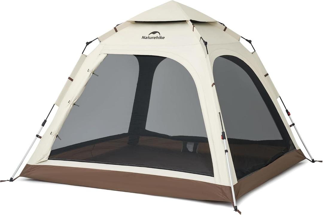Naturehike Upgraded Ango 3-4 Person Blackout Tent,Instant Pop up Tents for Camping, Waterproof Anti-UV Camping Tent