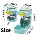 PODOO Rabbit Food Water Dispenser, 24oz No Drip Bunny Water Feeder, 34oz Large Hanging Automatic Pet Food Dispenser, Hanging Outside or Inside The Cage for Small Animals (Food+Water)