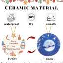 2 x Sublimation Ceramic Ornaments, Round Porcelain Discs, Bulk Blanks for DIY Heat Press, Personalized Xmas Tree Ornament, White (12, Round)