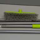 Floor Scrub Brush 2 in 1 Scrape and Stiff Bristle Deck Brush for Cleaning Concrete, Patio, Garage, Kitchen, Carpet and Bathroom 57" Long Handle