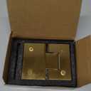 180 Degree Glass Shower Door Hinges Heavy Duty Solid Brass, Shower Door Hardware Replacement for 5/16"(8mm) - 1/2"(12mm) Thickness Tempered Glass (Brushed Gold, 1Pack, 180 Degree)