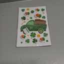 4 x 6 Pcs St Patricks Day Decorations Window Clings, Green Static Shamrock Window Stickers Reusable Spring Window Clings for Indoor Office School Home St Patricks Day Theme Party Decorations Supplies