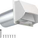 5 Inch Hooded Wall Vent with Screen and Damper,5" Vent Hood Wall Exhaust Vent Cover,Dryer Vent Cover Outside,5"Vent Cover Exterior Wall Vent Cap for Range Hood Kitchen Air Ventilation,Galvanized Steel