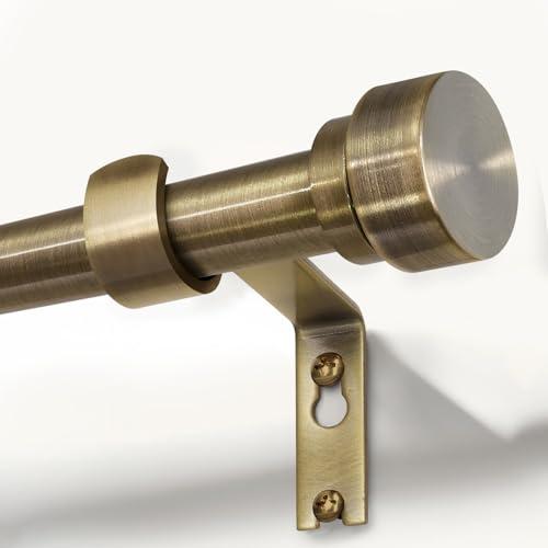 Antique Bronze Curtain Rods for Windows 48 to 84 Inches Adjustable Length Heavy Duty 1" Diameter Window Curtain Rod with Solid Metal Finials for Outdoor Farmhouse Bedroom Kitchen Living Room