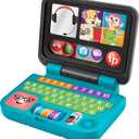 Fisher-Price Baby & Toddler Toy Laugh & Learn Lets Connect Laptop Pretend Computer with Smart Stages for Infants Ages 6+ Months and VTech Brilliant Baby Laptop, Red