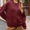 Tankaneo Womens Bomber Jackets Lightweight Zip Up Fashion Cute Jacquard Coats Fall Varsity jacket