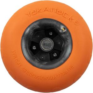 YakAttack TowNStow Air-Filled Balloon Sand Tire – 14" x 7" | PVC Kayak Cart Wheel for Soft Sand & Mud | Push-Button Swap | Fits All TowNStow Carts | Single Pack – Orange/Black