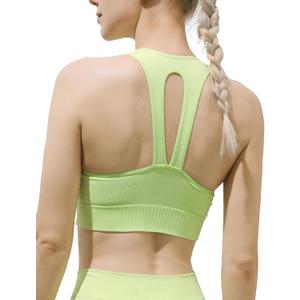 SIXIM Racerback Sports Bras for Women - Padded Seamless Medium Impact Support Womens Workout Tops - Wireless Bra (XXL)