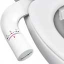 Ultra-Slim Bidet Attachment for Toilet Easy to install - Dual Nozzle (Frontal & Rear Wash) with Adjustable Cold Water Pressure - Fresh Cleanliness Home Gifts for Women (Rose Gold)