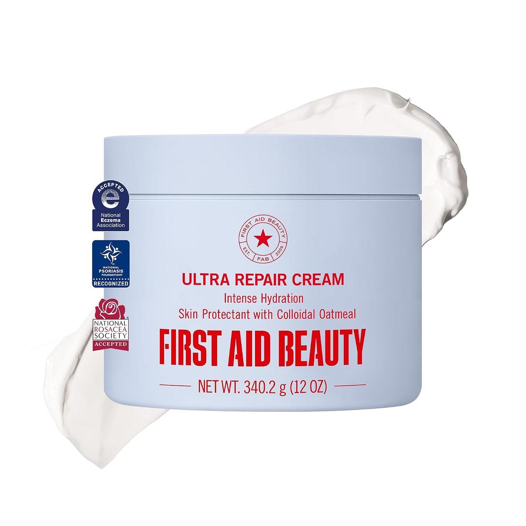 First Aid Beauty Ultra Repair Cream, Intense Hydration - Clinically Tested Face & Body Moisturizer with Colloidal Oatmeal - Supports Eczema & Dry Skin Barrier Repair - Fragrance Free