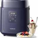 4-in-1 Compressor Ice Cream Maker (1.0Qt), No Pre-Freezing, Automatic Yogurt Maker, Gelato Sorbet Frozen Yogurt Soft Serve Machine, Compact Vertical Design for Home Kitchen(Blue)