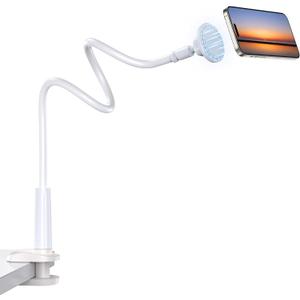 Magnetic Gooseneck Phone Holder Mount for iPhone 17/16/15/14/13/12 - Magnetic Stand Tabletop Clamp 360Rotation Adjustable for Office/Home Compatible with iPhone 17 16 15 14 13 12 Mini Plus Pro Max