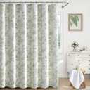 Sage Green Floral Shower Curtain,Vintage Cotton Cottagecore Shower Curtains for Bathroom, 72" W x 78" L