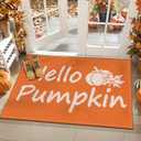 Ileading Welcome Fall Front Door Mat 24x36inch Thanksgiving Hello Pumpkin Decorative Doormat Non Slip Washable Floor Runner Carpet Low Profile Small Area Rugs for Front Door Porch Entry Kitchen