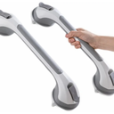 TAILI Grab Bars for Bathtubs and Showers 2 Pack Suction Grab Bar, Heavy Duty Shower Handle Removable Bath Handrails for Seniors and Elderly, Bathroom Safety Grip No Drilling Waterproof,Grey