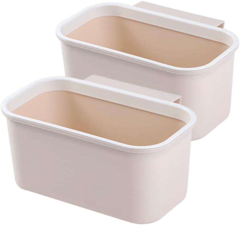 2 Pack Pink Hanging Cup Holders,10x5x4.5"Trolley Basket Storage,Rolling Cart Accessories Hanging Buckets Hanging Bins,Plant Containers,Storage Bucket,Make Up Pencil Holder,Kitchen Storage Container