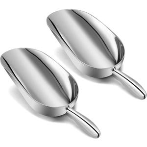 AS-12 SET OF 2, 12 Oz. (Ounce) Bar Ice Scoop, Dry Bin Scoop, Dry Goods Scoop, Candy Scoop, Spice Scoop, Cast Aluminum