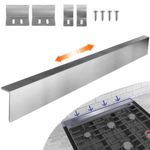30" Stove Range Gap Filler, Slide-in Range Rear Gap Filler Kit, Behind Stove Shelf Between Stove Range for Most Brands Kitchen Stove (Silver)