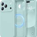 LOVE 3000 Designed for iPhone 17 Pro Case, Premium Silicone [Compatible with Magsafe][Soft Anti-Scratch Microfiber Lining] Shockproof Protective Phone Case for Men Women 6.3", Mint