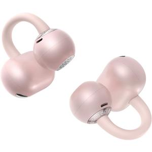 QCY Crossky C50 Clip On Earbuds Open Ear Wireless Bluetooth 6.0 Headphones with 4 Mic, 35H Playtime Ear Cuff Earbuds Comfortable for Running/Fitness, IPX5 Waterproof, Ultra Lightweight (Pink)