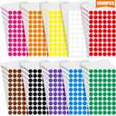 Epakh 9600 Pieces 1/2 Inch Round Color Circle Dot Sticker Labels 10 Assorted Colors Coding Adhesive Round Sticker for Marking, Organizing