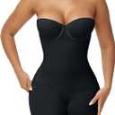 Strapless Shapewear for Women Lace-up Body Shper Backless Shpewear Bodysuit Butt Lifter (X-Large, Black)