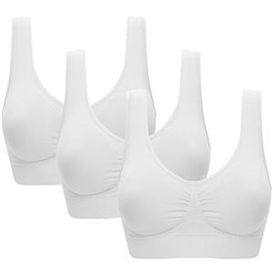 Vermilion Bird Women's 3 Pack Seamless Comfortable Sports Bra with Removable Pads, XL